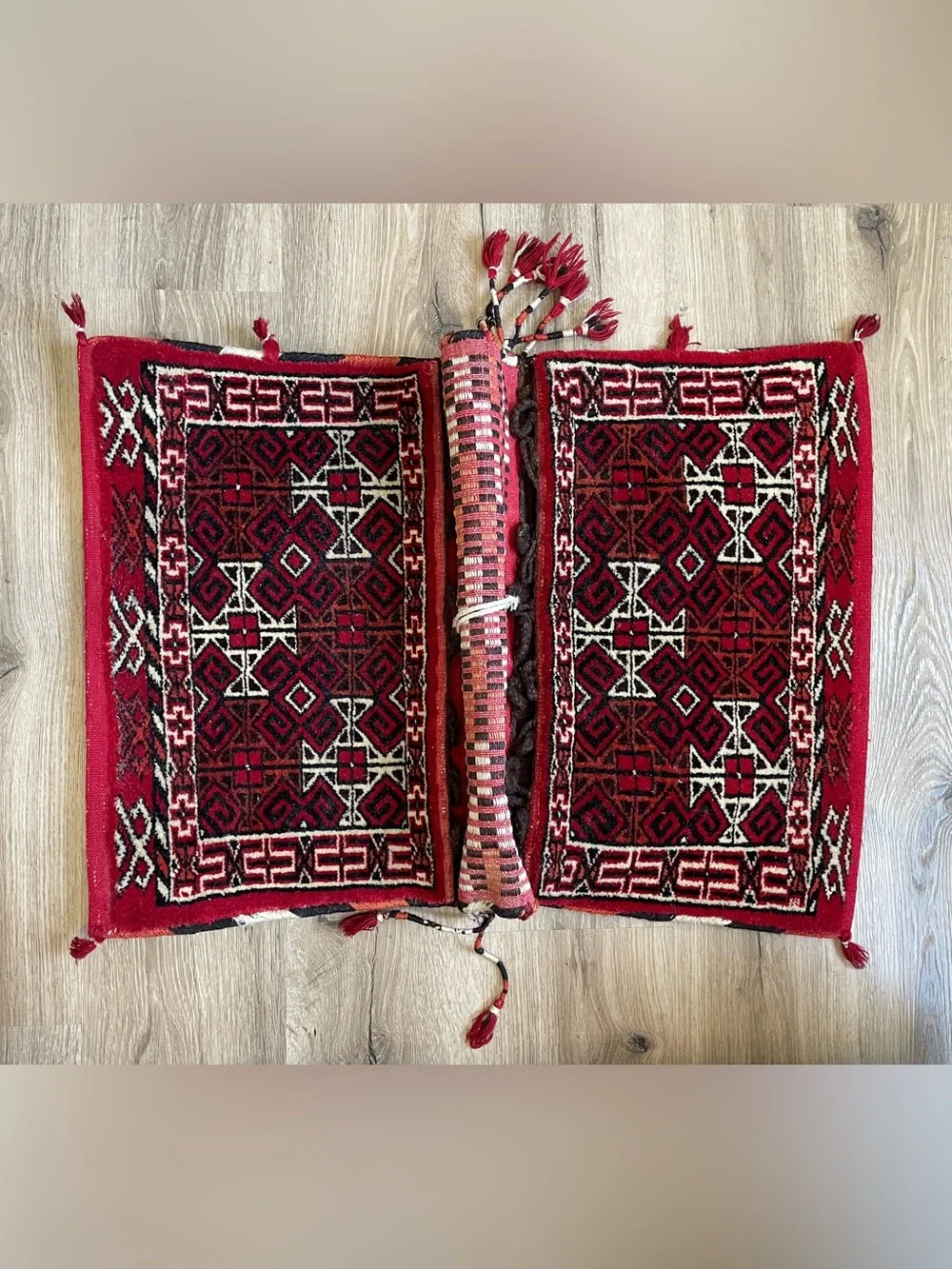 19th - early 20th Century Turkmen Khorjin Tribal Saddlebag  Amazing Condition